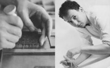 Siegfried Höllrigl am Handsatz, 1981, Foto Roland Erardi Courtesy Siegfried Höllrigl Heinz Waibl in Mailand 1962 Courtesy collezione m.a.x. museo, Chiasso (Svizzera)